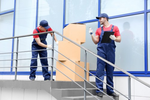 Professional movers packing a house in Farnborough