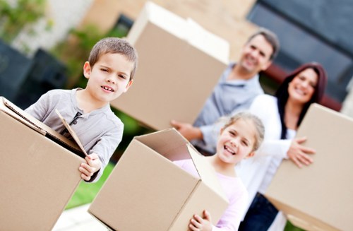 Packing boxes and furniture for a move in Redhill