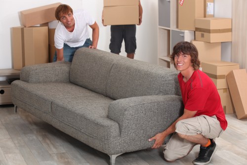 Loading furniture into a moving van in Yeading